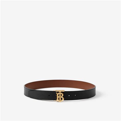 burberry tb monogram leather belt|Leather Reversible TB Belt in Black/tan/light gold .